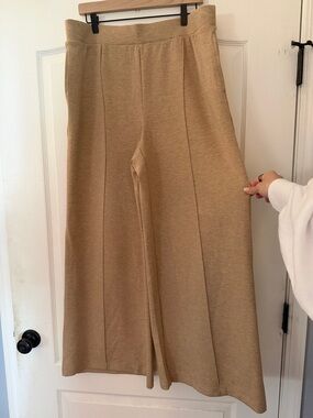 Lou & Grey Wide-Leg Knit Pants in Camel